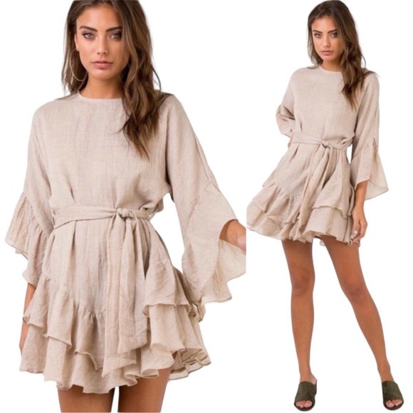 Princess Polly Dresses & Skirts - PRINCESS Polly Light Antique Wish Mini Tiered Boho Dress Size 4